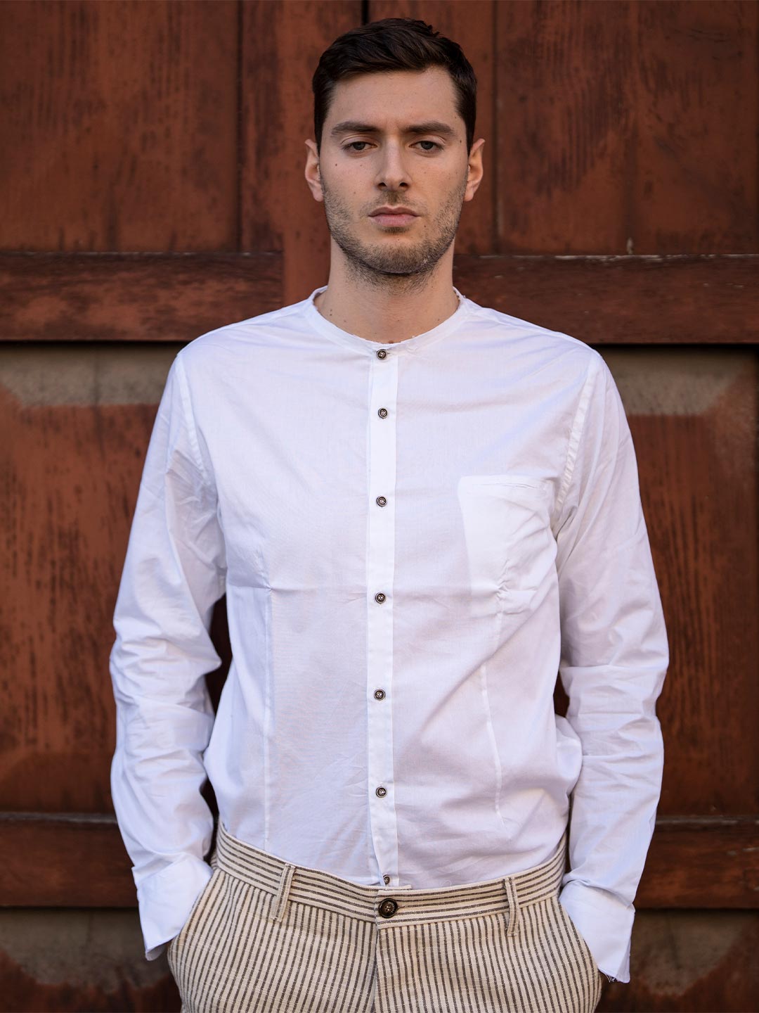 Camicia coreana bianca WHY NOT BRAND - Clochard Man