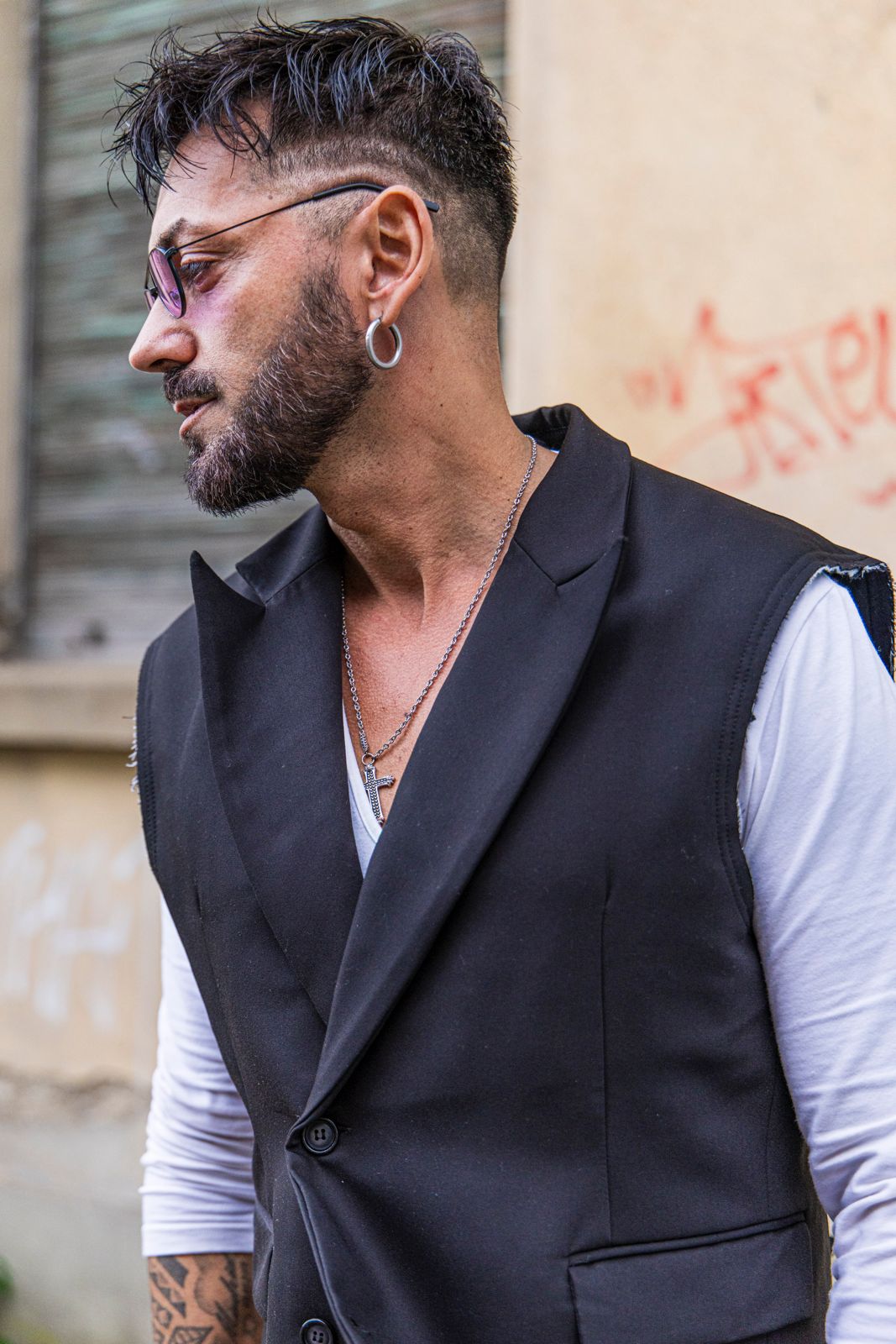 Gilet monopetto En Avance nero (2)