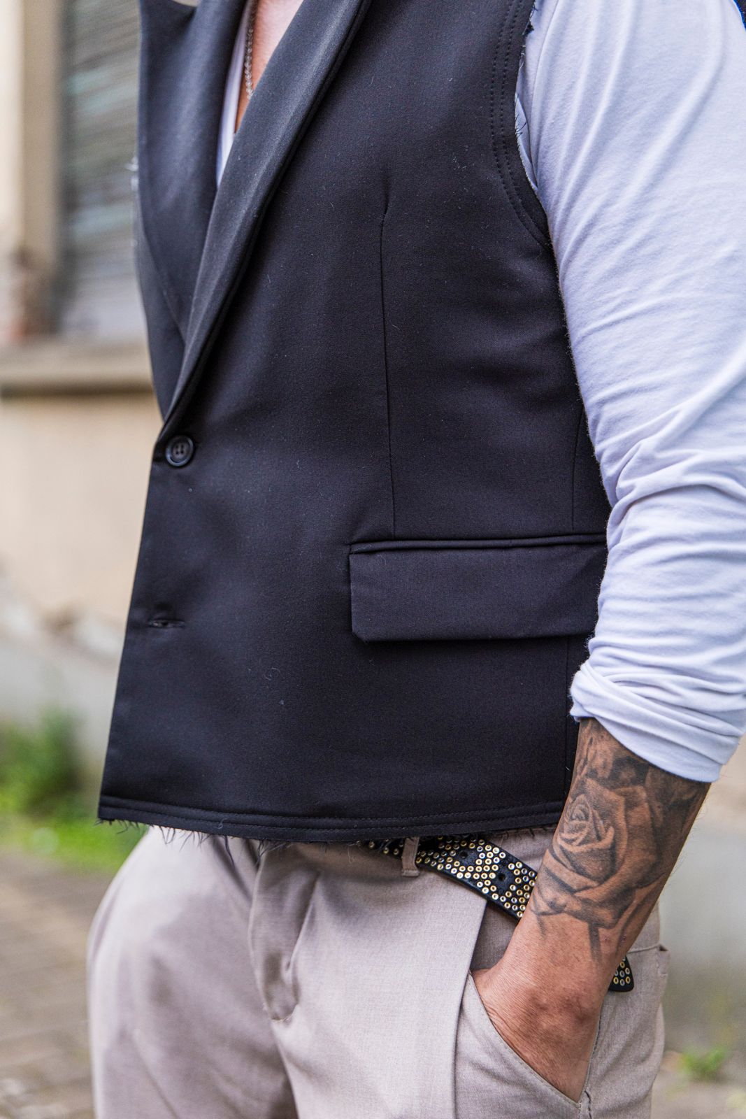 Gilet monopetto En Avance nero (3)