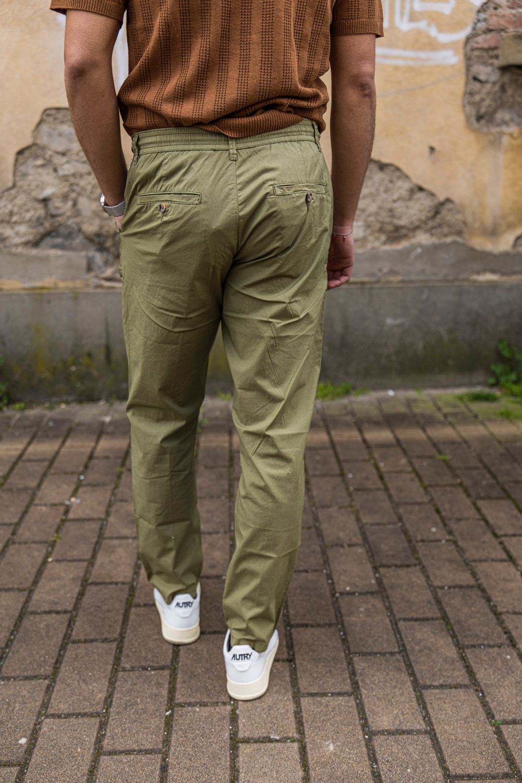 Pantalone En Avance in cotone salvia 2