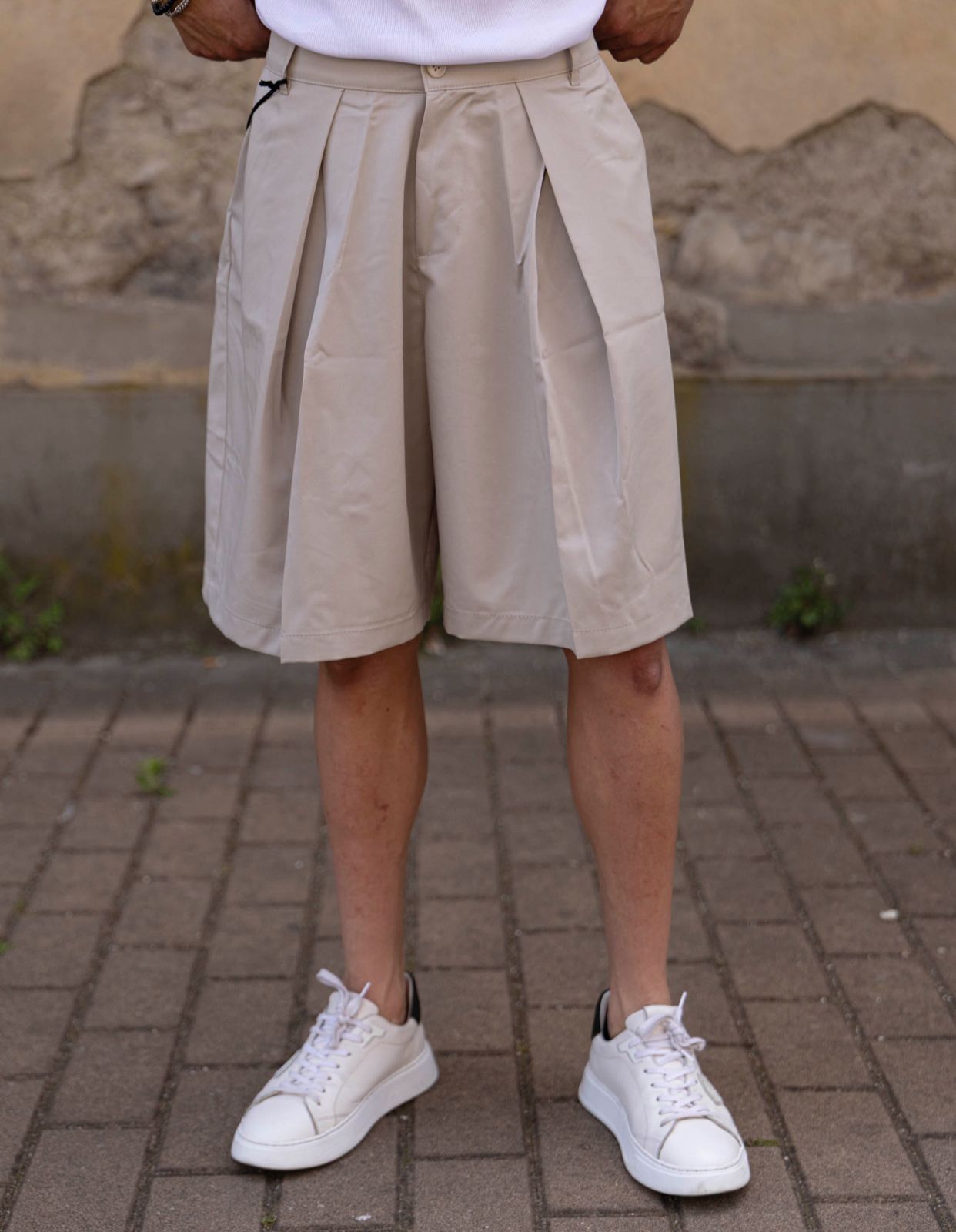 Coordinato Kimono man. corta e Bermuda Adon beige (1)