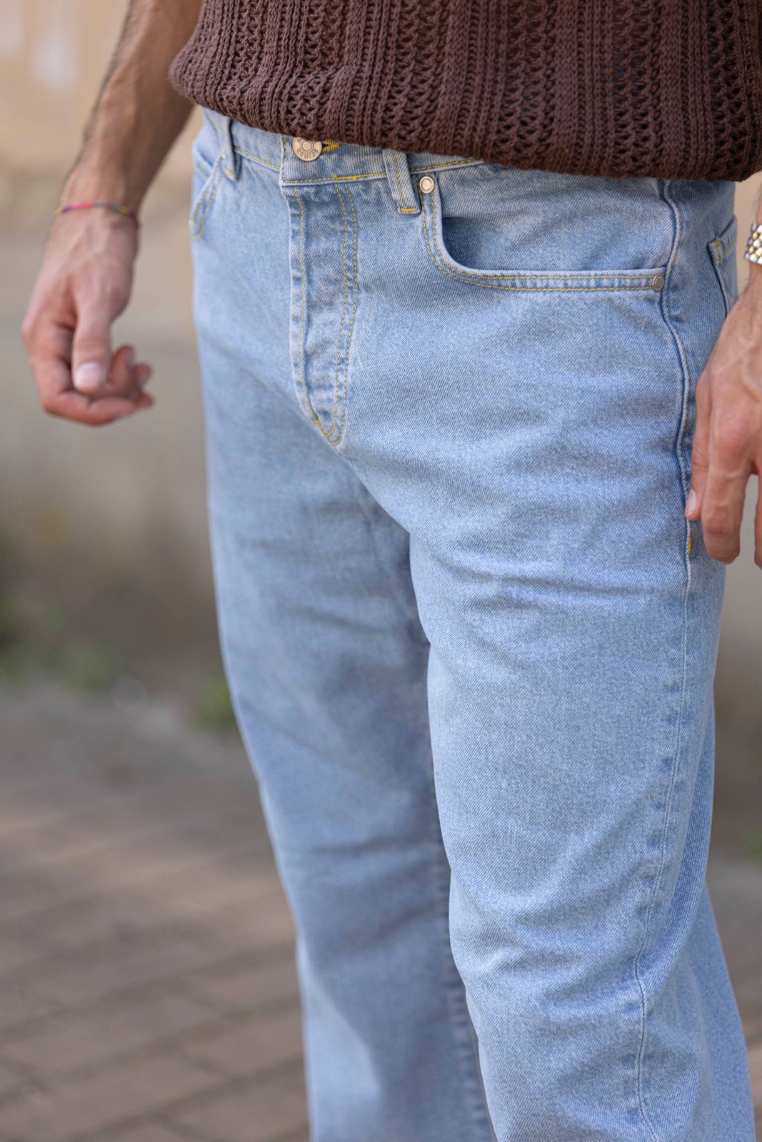 Jeans mod. Alabama Seinse wide leg denim chiaro (1)