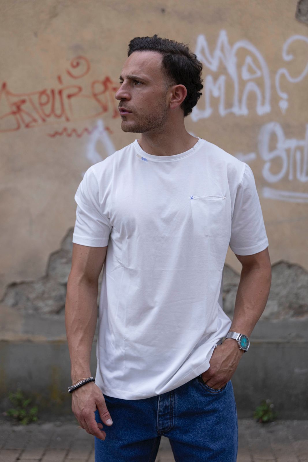 T-shirt super soft cotton Seinse con taschino Bianco (2)