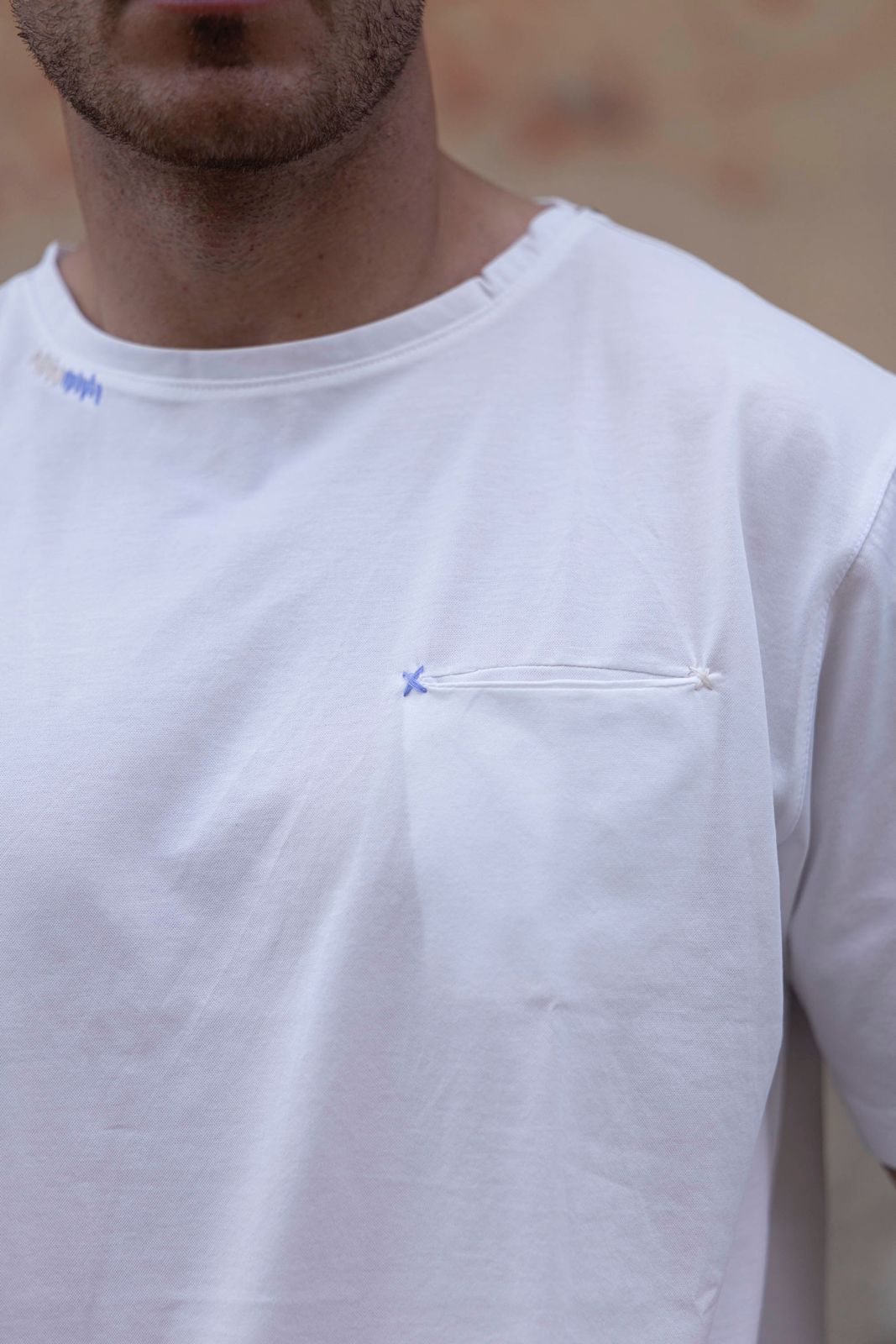 T-shirt super soft cotton Seinse con taschino Bianco (3)