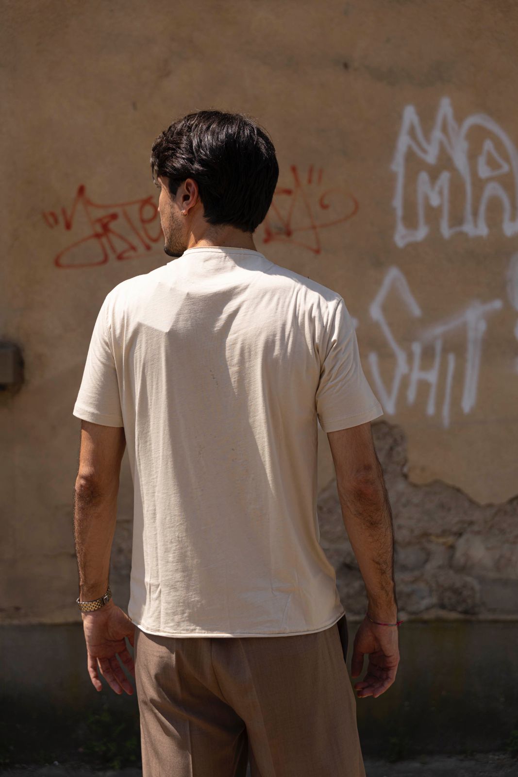 T-shirt super soft cotton Seinse con taschino beige (3)